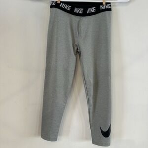 Nike Dry Little Girls Ankle Leggings 6 Dark Grey Heather Dri-Fit Tight New Black